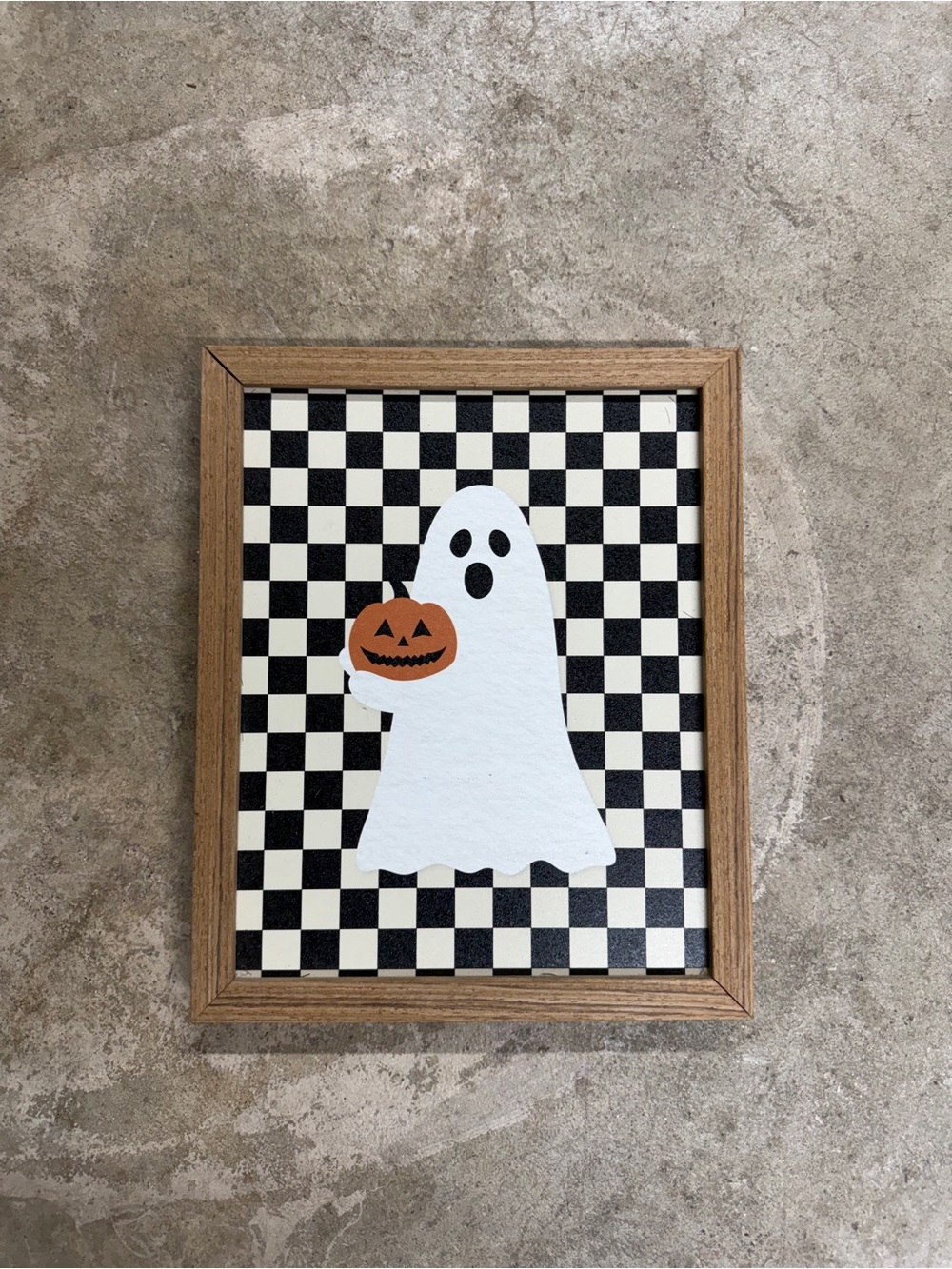 Spooky Ghost Wall Art - White & Orange